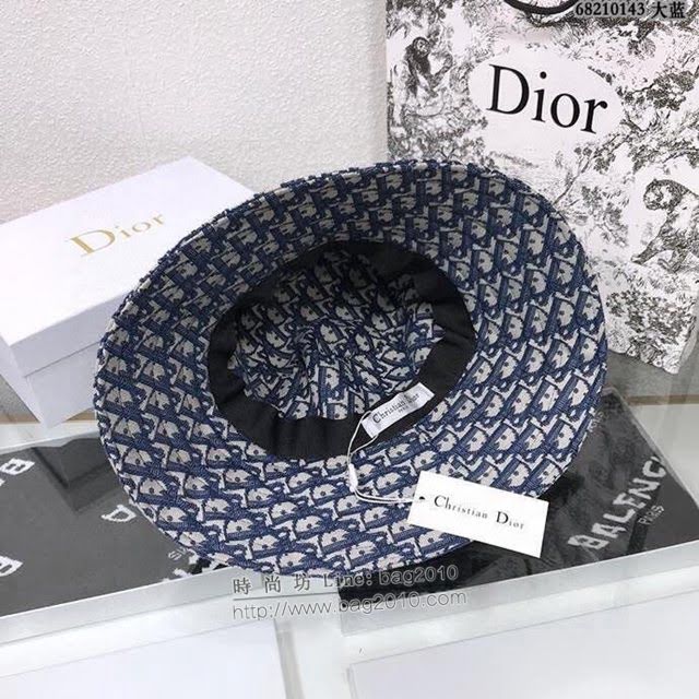 Dior女士帽子 迪奧刺繡老花大沿漁夫帽遮陽帽  mm1132